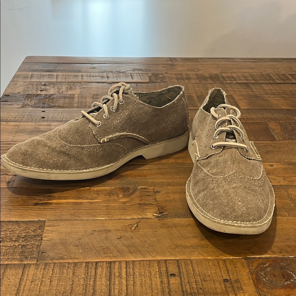 Sperry Top Sider Men's Light Brown Canvas Oxfords